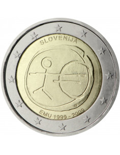 Awers monety Słowenia 2 euro 2009 10lecie wprowadzenia systemu euro Słowenia