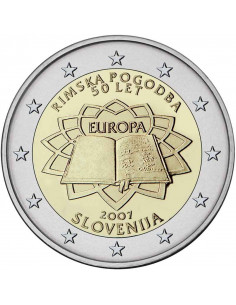 Awers monety Słowenia 2 euro 2007 50lecie Traktatu Rzymskiego Słowenia