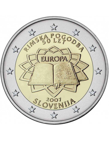 Awers monety 2 euro 2007 50lecie Traktatu Rzymskiego Słowenia