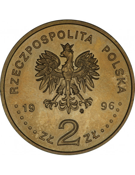 Rewers monety 2 zł 1996 Henryk Sienkiewicz 18461916