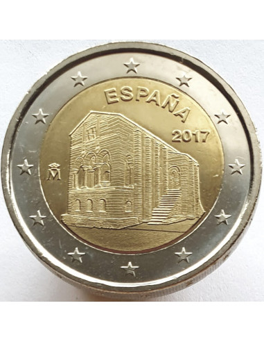 Awers monety Hiszpania 2 euro 2017 UNESCO – kościoły Królestwa Asturii