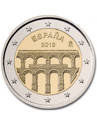 Awers monety 2 euro 2016 UNESCO – akwedukt Segowia