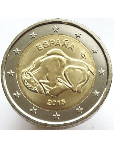 Awers monety 2 euro 2015 UNESCO – jaskinia Altamira