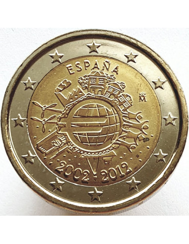 2 euro 2012 10-lecie banknotów i monet euro (Hiszpania)