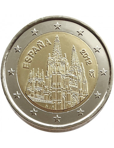 Awers monety 2 euro 2012 UNESCO Katedra w Burgos