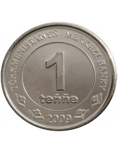 Awers monety Turkmenistan 1 Tenge 2009 2