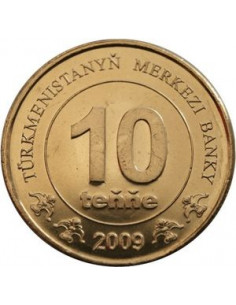 Awers monety Turkmenistan 10 Tenge 2009 2