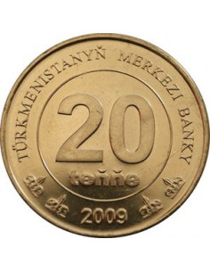 Awers monety Turkmenistan 20 Tenge 2009 2