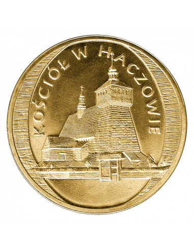 Awers monety 2 zł 2006 Zabytki kultury materialnej w Polsce: Kościół w Haczowie