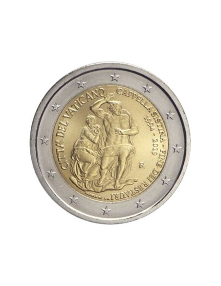 Awers monety Watykan 2 euro 2019 Zakończenie prac restauratorskich przy Kaplicy Sykstyńskiej