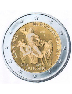 Awers monety Watykan 2 euro 2018 Europejski Rok Dziedzictwa Kulturowego – Grupa Laokoona
