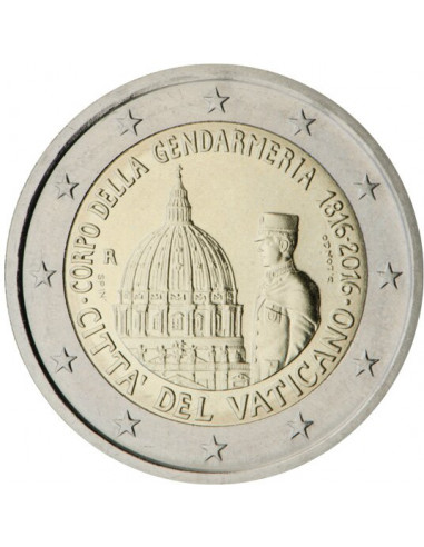 Awers monety 2 euro 2016 200 rocznica istnienia Gwardii Szwajcarskiej w Watykanie