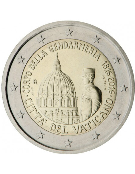Awers monety Watykan 2 euro 2016 200 rocznica istnienia Gwardii Szwajcarskiej w Watykanie