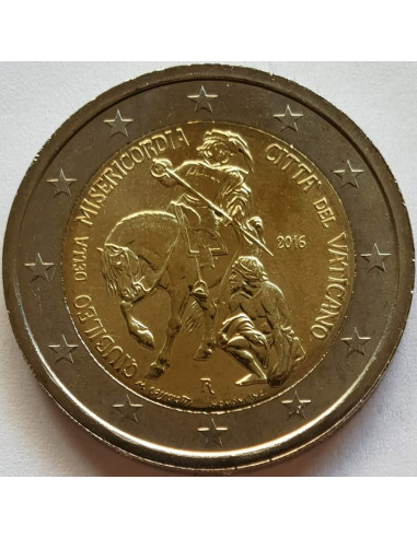 Awers monety Watykan 2 euro 2016 Jubileusz Miłosierdzia