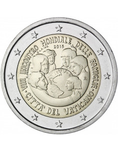 Awers monety Watykan 2 euro 2015 VIII Światowe Spotkanie Rodzin