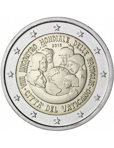 Awers monety Watykan 2 euro 2015 VIII Światowe Spotkanie Rodzin