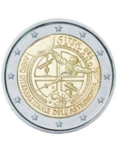 Awers monety Watykan 2 euro 2009 Międzynarodowy Rok Astronomii