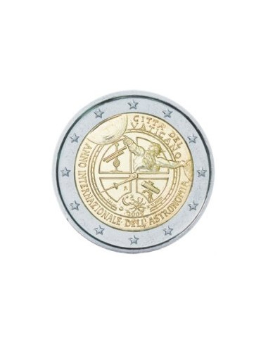 Awers monety 2 euro 2009 Międzynarodowy Rok Astronomii