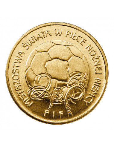 Awers monety 2 zł 2006 Mistrzostwa Świata w Piłce Nożnej: Niemcy 2006