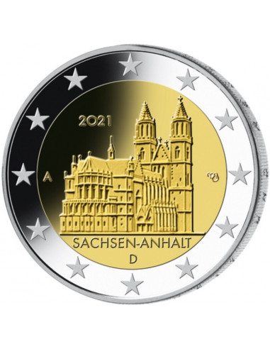 Awers monety Niemcy 2 euro 2021 SaksoniaAnhalt
