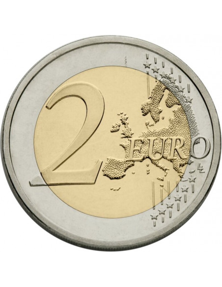 Rewers monety Niemcy 2 euro 2018 100 rocznica urodzin niemieckiego męża stanu i kanclerza Helmuta Schmidta