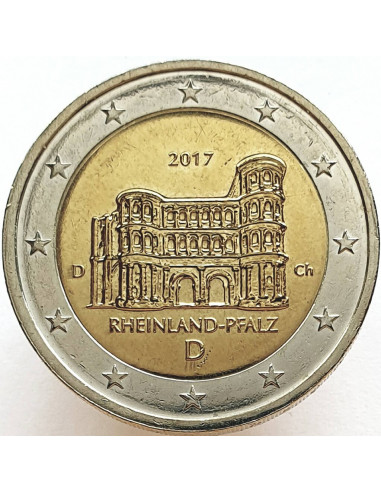 Awers monety 2 euro 2017 NadreniaPalatynat