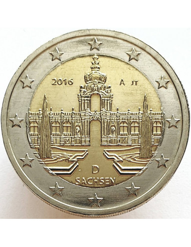 Awers monety 2 euro 2016 Saksonia