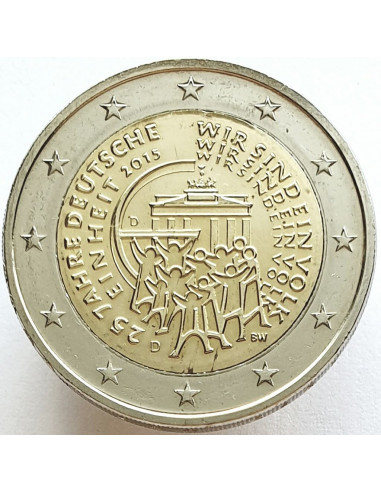 Awers monety Niemcy 2 euro 2015 25lecie zjednoczenia Niemiec