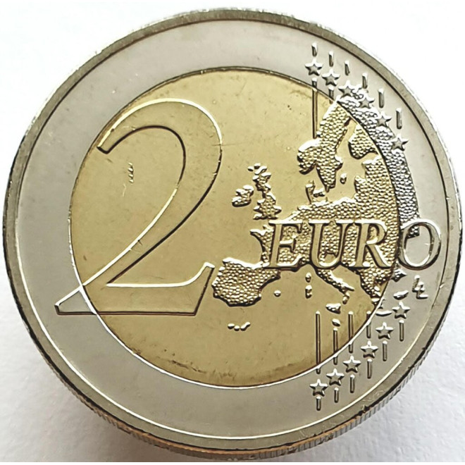 Rewers monety Niemcy 2 euro 2012 10lecie banknotów i monet euro Niemcy