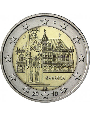 Awers monety 2 euro 2010 Brema