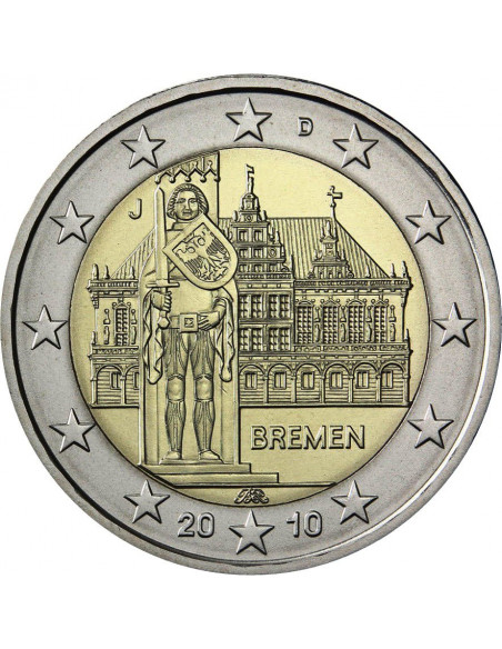 Awers monety Niemcy 2 euro 2010 Brema