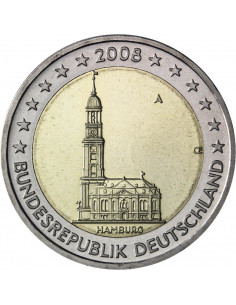 Awers monety Niemcy 2 euro 2008 Hamburg