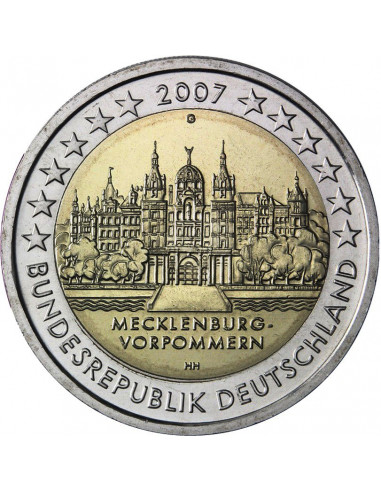 Awers monety 2 euro 2007 MeklemburgiaPomorze Przednie