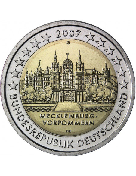 Awers monety Niemcy 2 euro 2007 MeklemburgiaPomorze Przednie