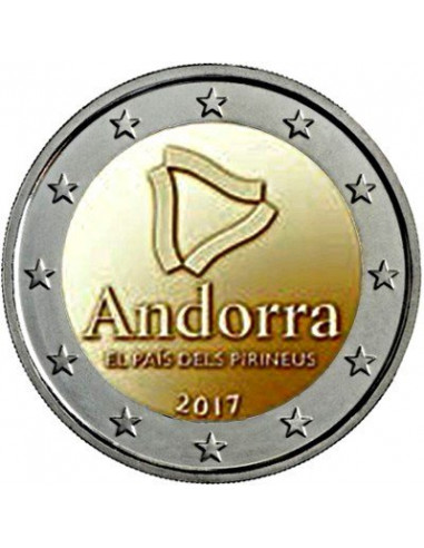 Awers monety 2 euro 2017 Andora – państwo pirenejskie