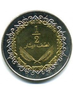 Awers monety Libia 05 Dinara 2004 2