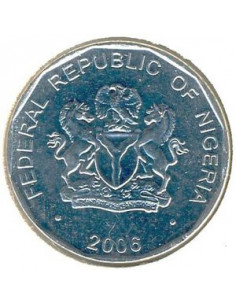 Awers monety Nigeria 50 Kobo 2006 zmniejszony rozmiar