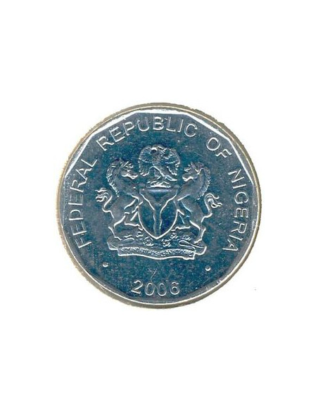 Awers monety Nigeria 50 Kobo 2006 zmniejszony rozmiar