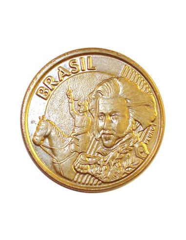 Awers monety 10 Centów 2010 "T" częściowo wewnątrz pasków Pedro I