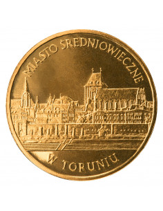 Awers monety 2 zł 2007 Zabytki kultury materialnej w Polsce: Miasto średniowieczne w Toruniu