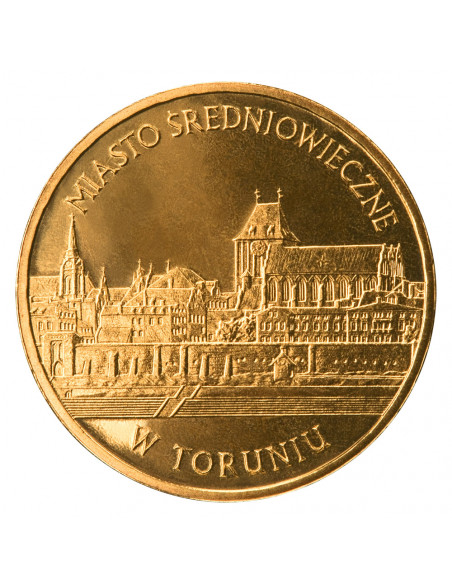 Awers monety 2 zł 2007 Zabytki kultury materialnej w Polsce: Miasto średniowieczne w Toruniu