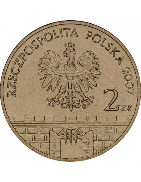 Rewers monety 2 zł 2007 Kwidzyn – woj. pomorskie