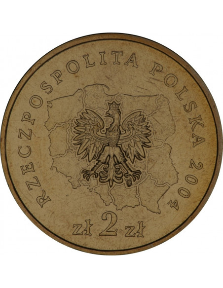 Rewers monety 2 zł 2004 Herby Województw: dolnośląskie