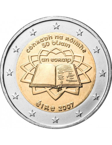 Awers monety Irlandia 2 euro 2007 50lecie Traktatu Rzymskiego Irlandia