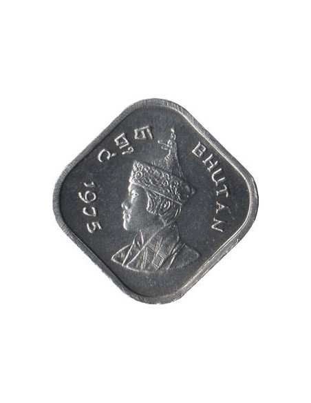 Awers monety Bhutan 5 Chertum 1975