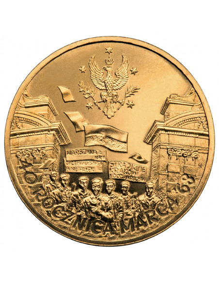 Awers monety 2 zł 2008 40. rocznica Marca ’68