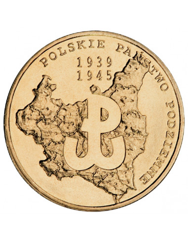 Awers monety 2 zł 2009 70. rocznica utworzenia Polskiego Państwa Podziemnego