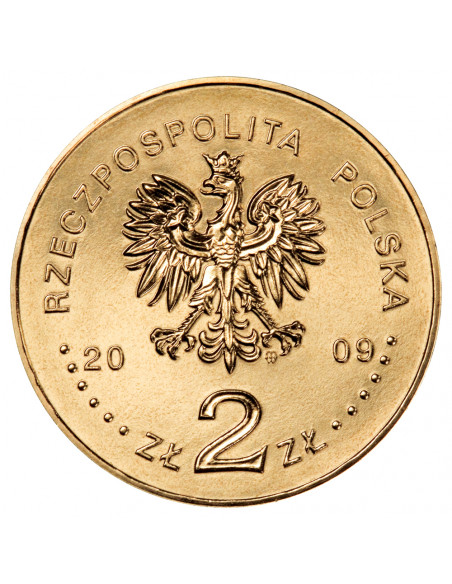 Rewers monety 2 zł 2009 Miasta w Polsce: Jędrzejów – Klasztor Cystersów