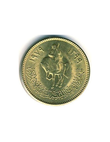Awers monety Libia 5 Dirham 1979