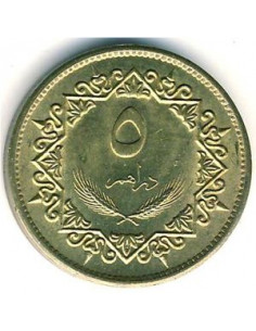 Awers monety Libia 5 Dirham 1979 2